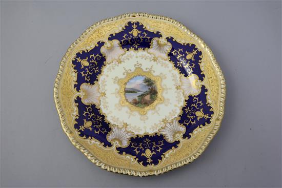 A Coalport composed part dessert service, c.1900, 23cm - 30.5cm